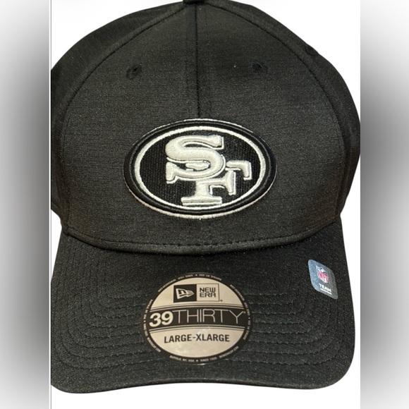 🆕 black New Era 39THIRTY SF 49ers stretch-fit hat in size large-xlarge - Picture 2 of 5